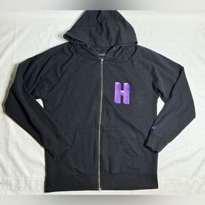 Hoonigan Men’s H-Box Logo Hoodie Full Zip Black Purple Medium